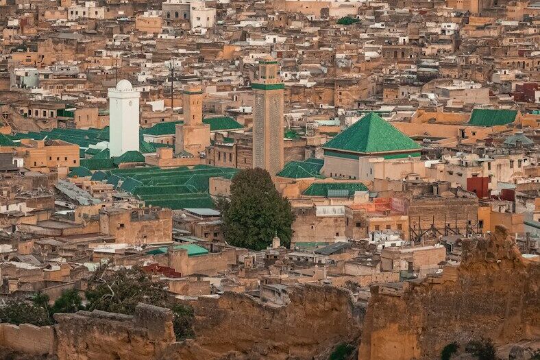 a view of a city from a high point of view